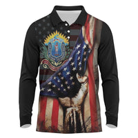 54th Massachusetts Infantry Regiment Long Sleeve Polo Shirt Flag of Freedom - Wonder Print Shop