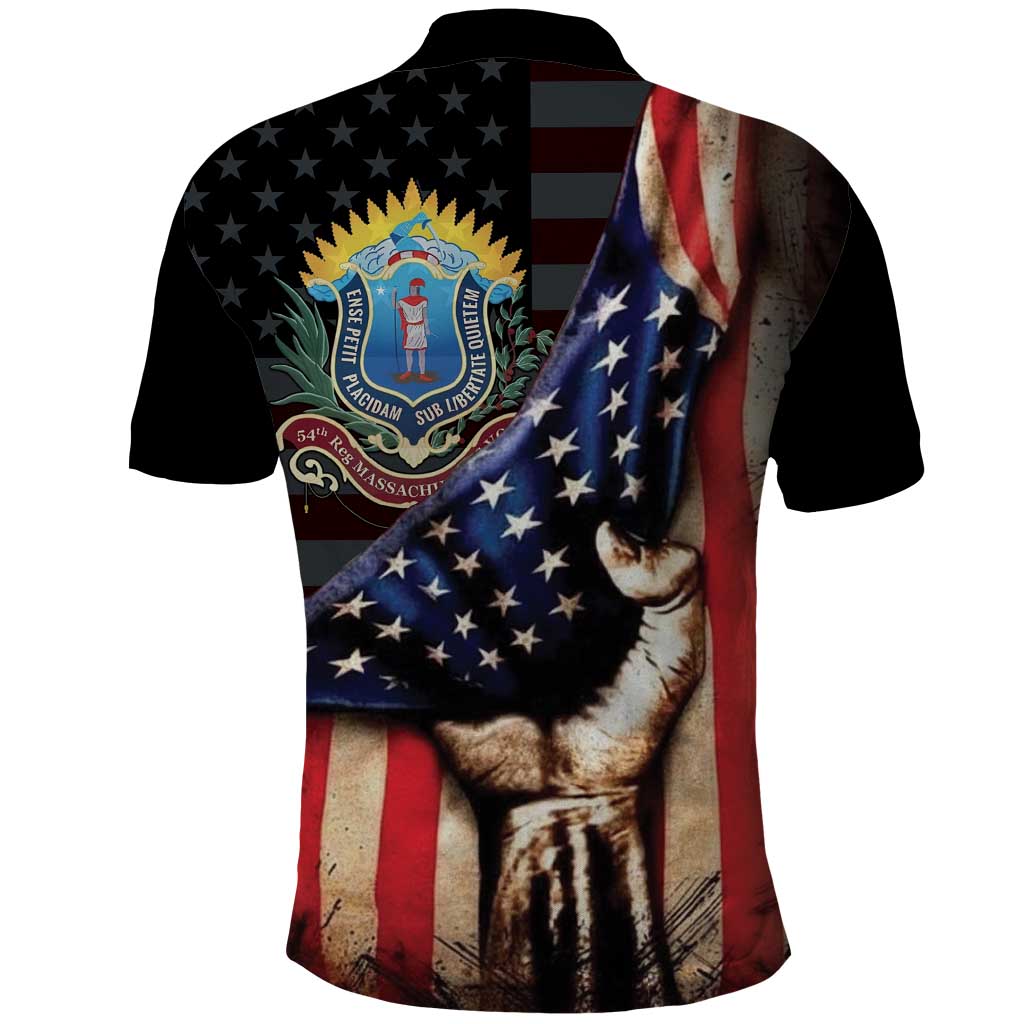 54th Massachusetts Infantry Regiment Polo Shirt Flag of Freedom - Wonder Print Shop