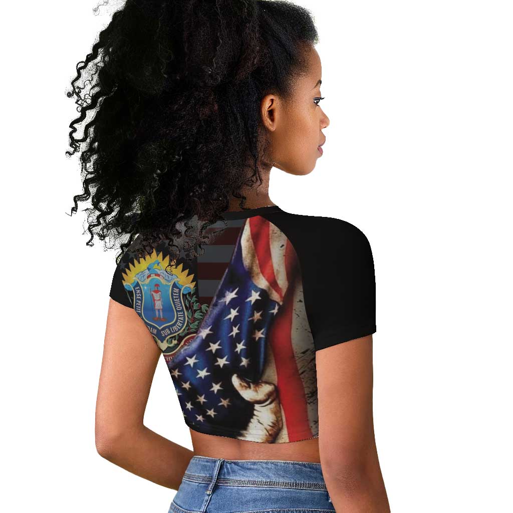 54th Massachusetts Infantry Regiment Raglan Cropped T shirt Flag of Freedom - Wonder Print Shop