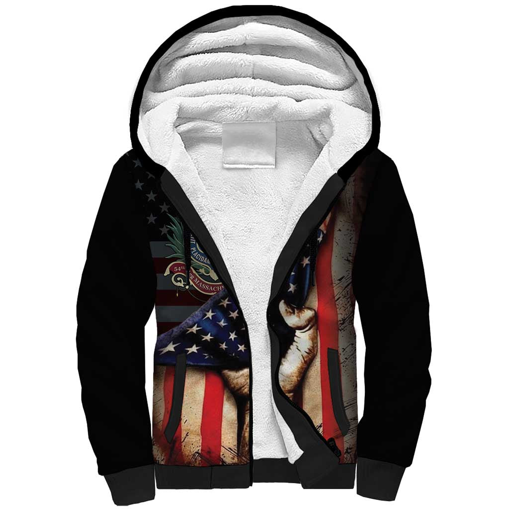 54th Massachusetts Infantry Regiment Sherpa Hoodie Flag of Freedom - Wonder Print Shop