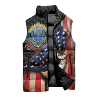 54th Massachusetts Infantry Regiment Sleeveless Puffer Jacket Flag of Freedom - Wonder Print Shop