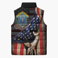 54th Massachusetts Infantry Regiment Sleeveless Puffer Jacket Flag of Freedom - Wonder Print Shop