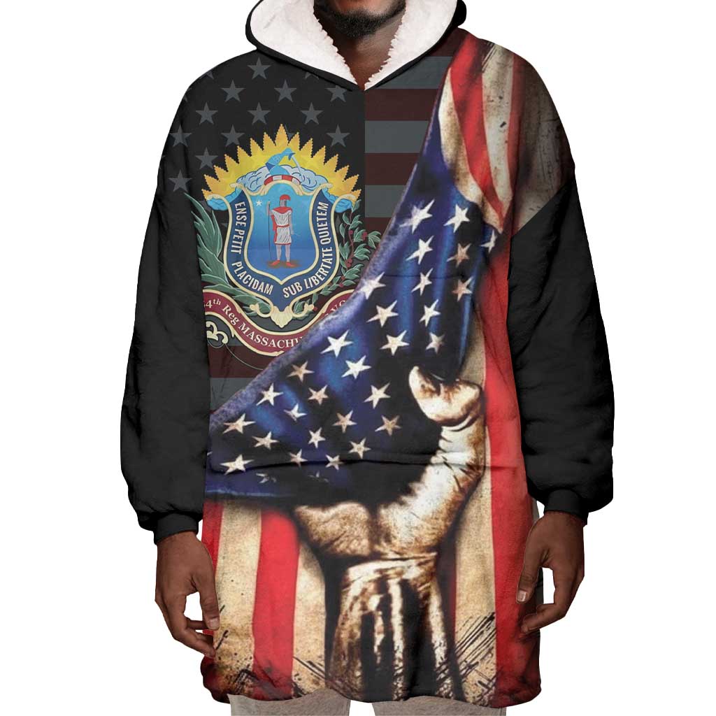 54th Massachusetts Infantry Regiment Wearable Blanket Hoodie Flag of Freedom - Wonder Print Shop