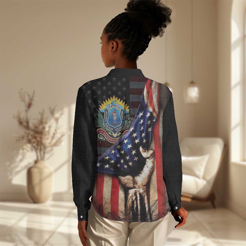 54th Massachusetts Infantry Regiment Women Casual Shirt Flag of Freedom - Wonder Print Shop