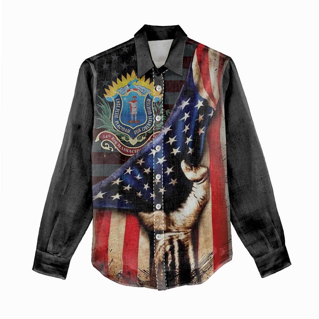 54th Massachusetts Infantry Regiment Women Casual Shirt Flag of Freedom - Wonder Print Shop