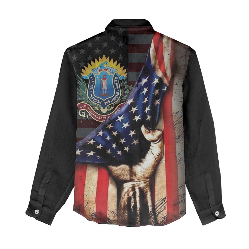 54th Massachusetts Infantry Regiment Women Casual Shirt Flag of Freedom - Wonder Print Shop