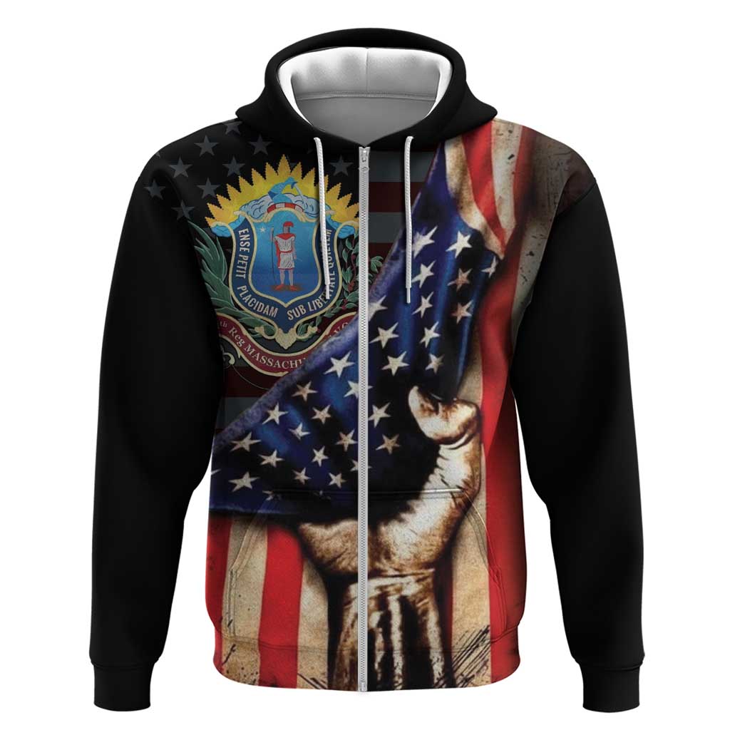 54th Massachusetts Infantry Regiment Zip Hoodie Flag of Freedom - Wonder Print Shop