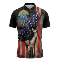 54th Massachusetts Infantry Regiment Zipper Polo Shirt Flag of Freedom - Wonder Print Shop