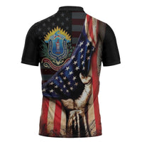54th Massachusetts Infantry Regiment Zipper Polo Shirt Flag of Freedom - Wonder Print Shop