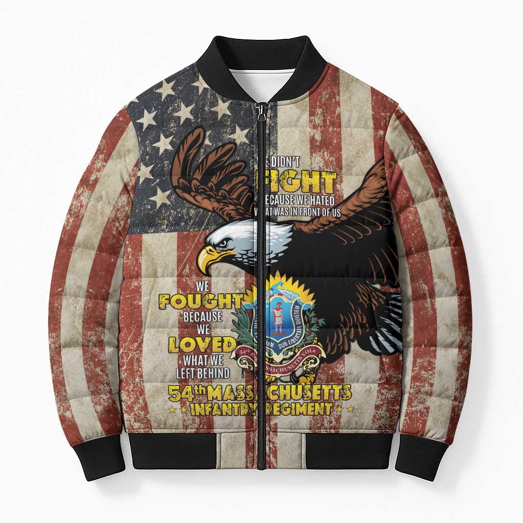 54th Massachusetts Infantry Regiment Bomber Puffer Jacket American Eagle - Wonder Print Shop