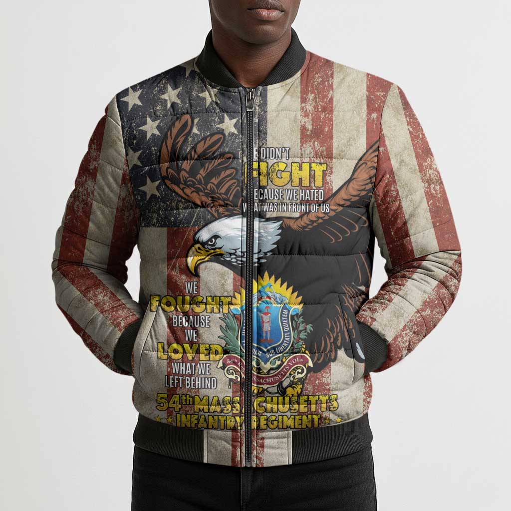54th Massachusetts Infantry Regiment Bomber Puffer Jacket American Eagle - Wonder Print Shop