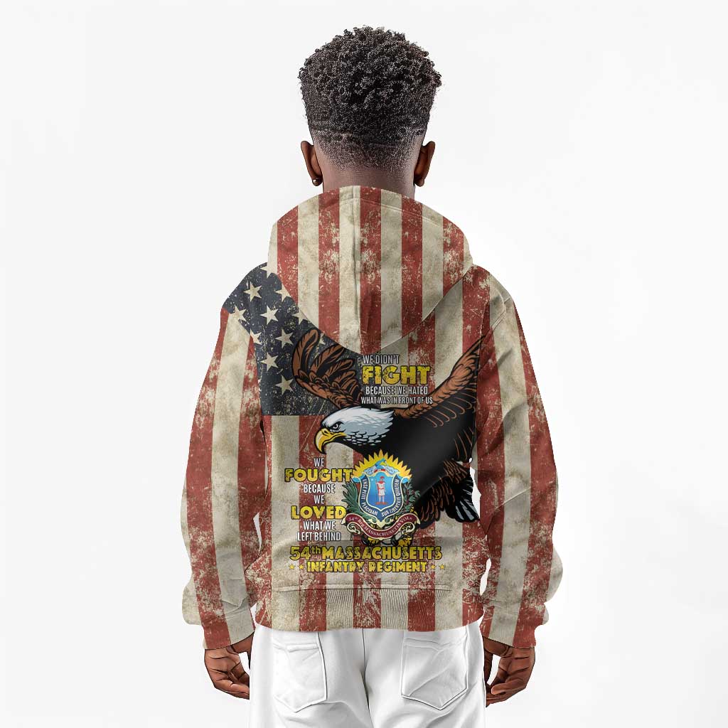 54th Massachusetts Infantry Regiment Kid Hoodie American Eagle - Wonder Print Shop