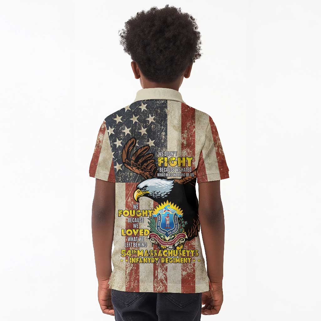 54th Massachusetts Infantry Regiment Kid Polo Shirt American Eagle - Wonder Print Shop