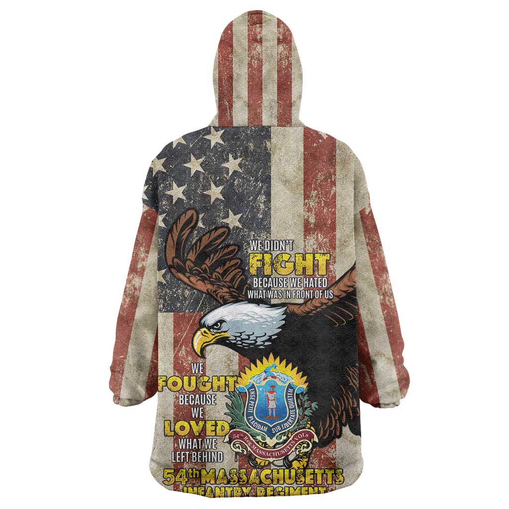 54th Massachusetts Infantry Regiment Kid Wearable Blanket Hoodie American Eagle - Wonder Print Shop