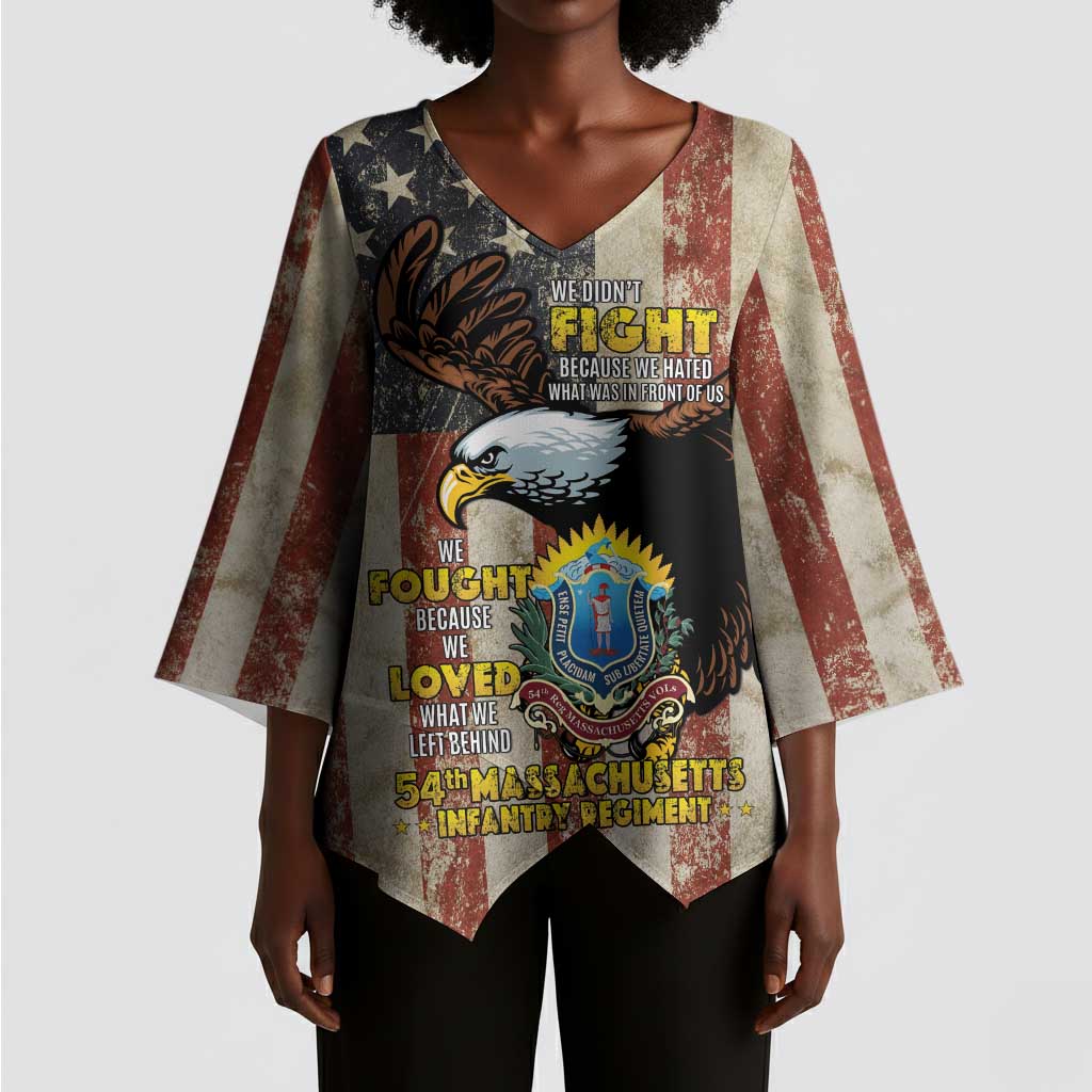 54th Massachusetts Infantry Regiment Kimono Sleeve Blouse American Eagle - Wonder Print Shop