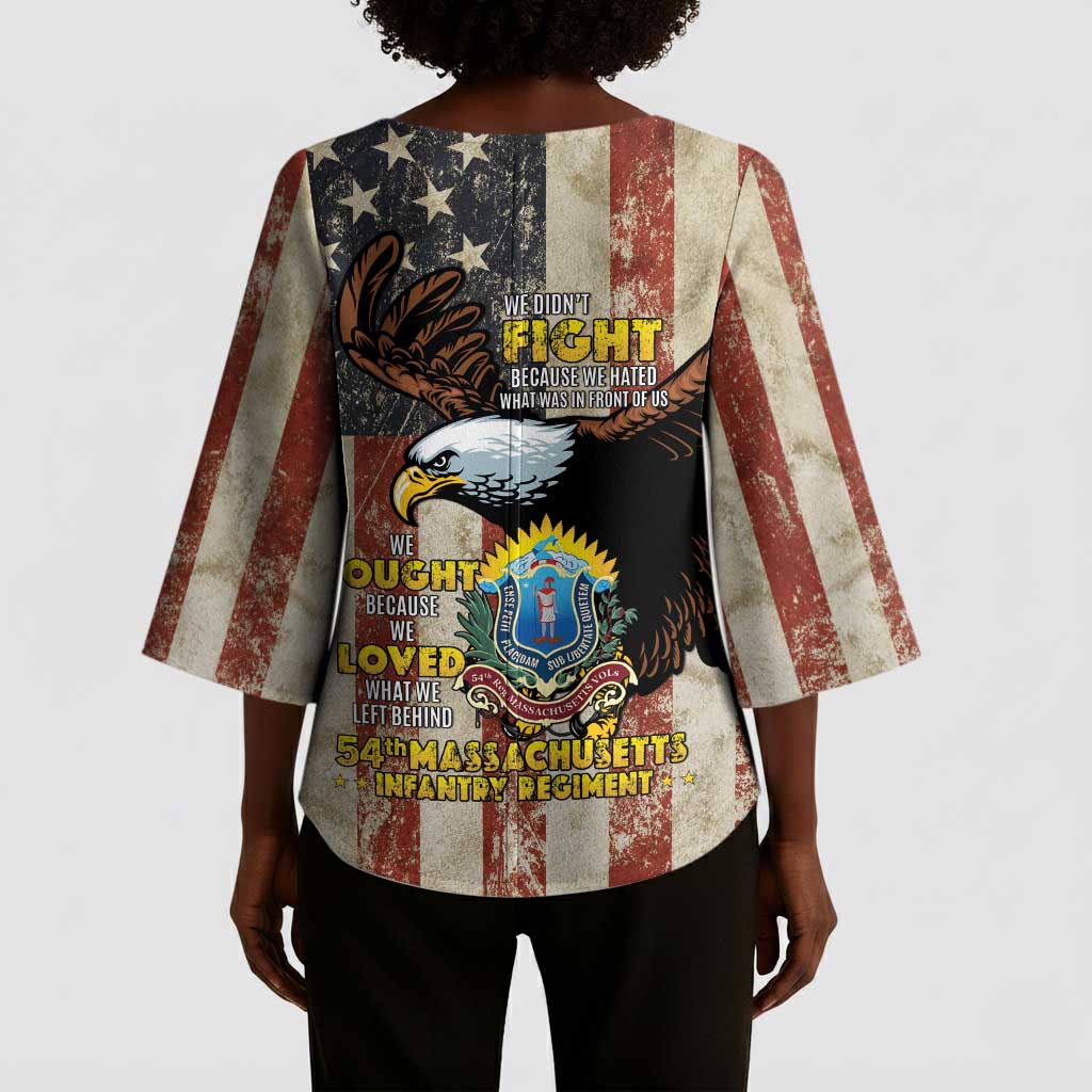 54th Massachusetts Infantry Regiment Kimono Sleeve Blouse American Eagle - Wonder Print Shop