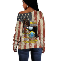 54th Massachusetts Infantry Regiment Off Shoulder Sweater American Eagle - Wonder Print Shop