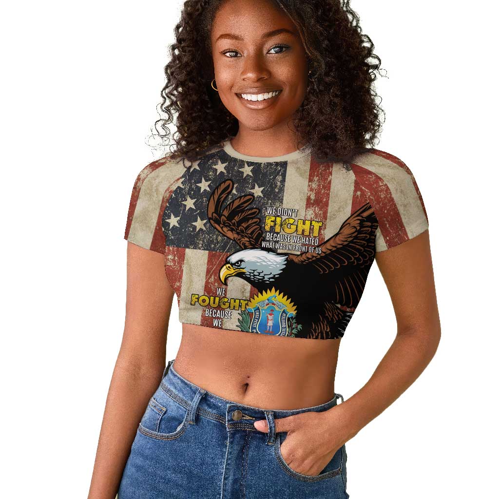54th Massachusetts Infantry Regiment Raglan Cropped T shirt American Eagle - Wonder Print Shop