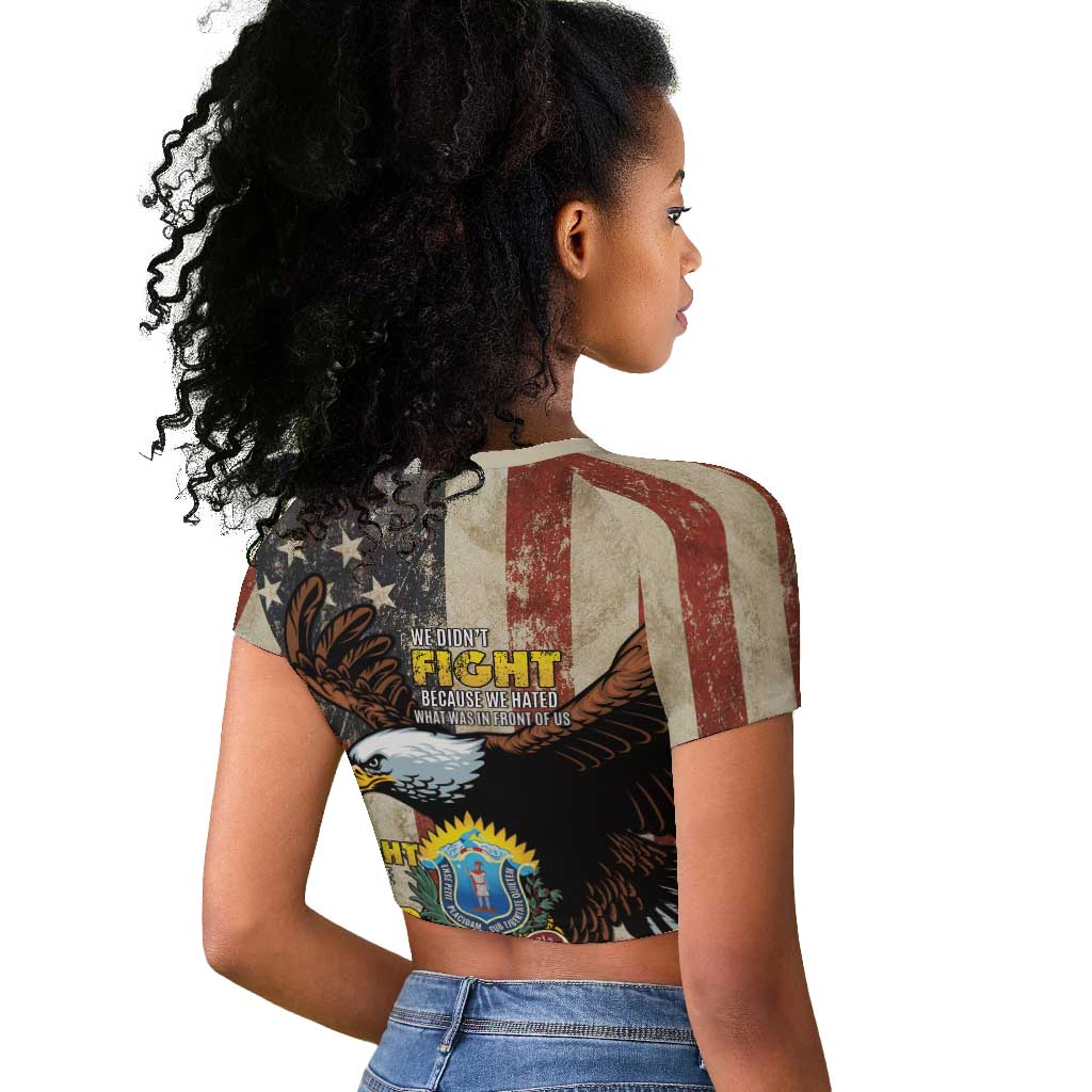 54th Massachusetts Infantry Regiment Raglan Cropped T shirt American Eagle - Wonder Print Shop