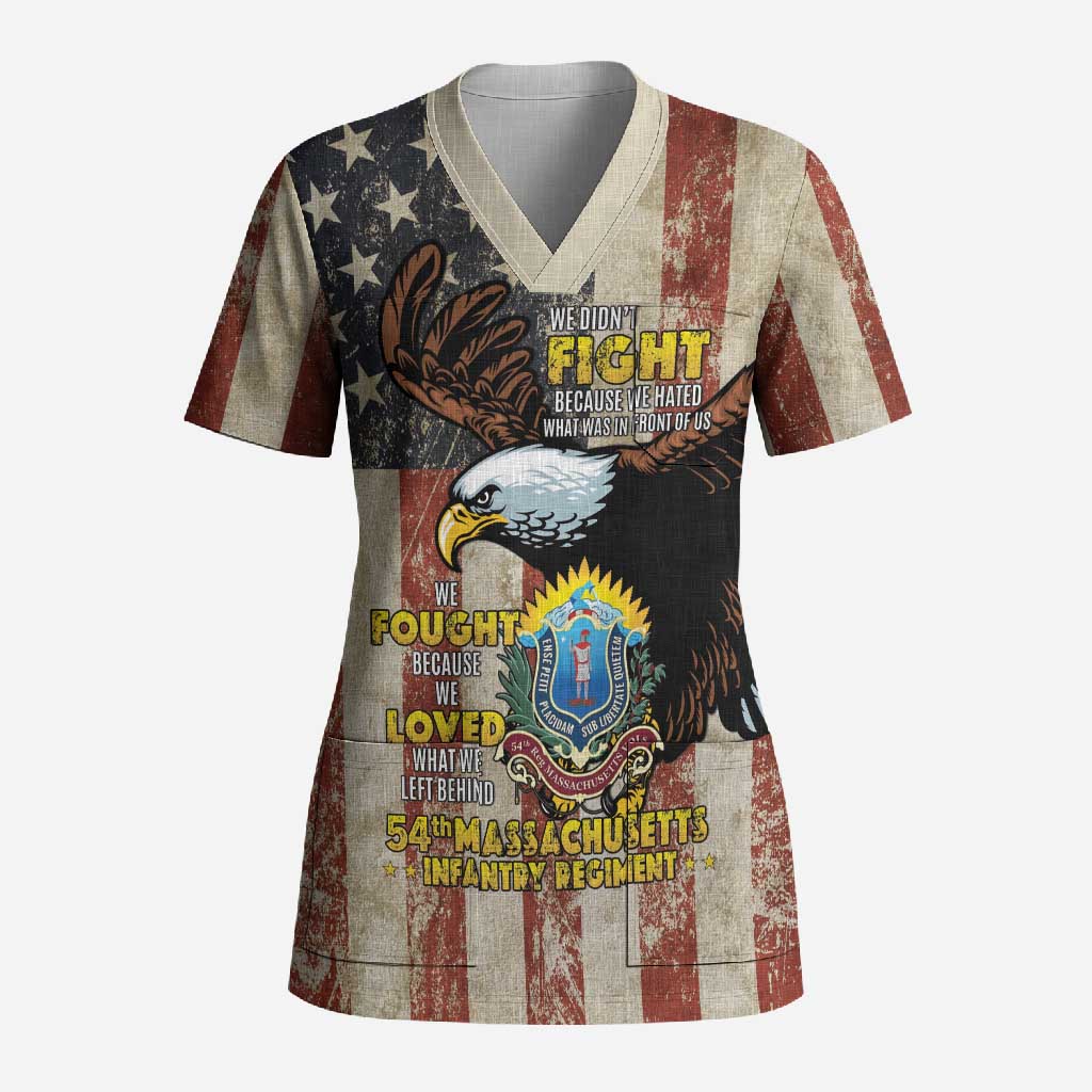 54th Massachusetts Infantry Regiment Scrub Top American Eagle - Wonder Print Shop