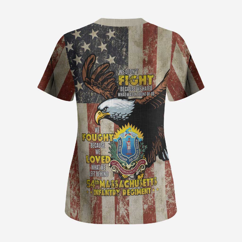 54th Massachusetts Infantry Regiment Scrub Top American Eagle - Wonder Print Shop