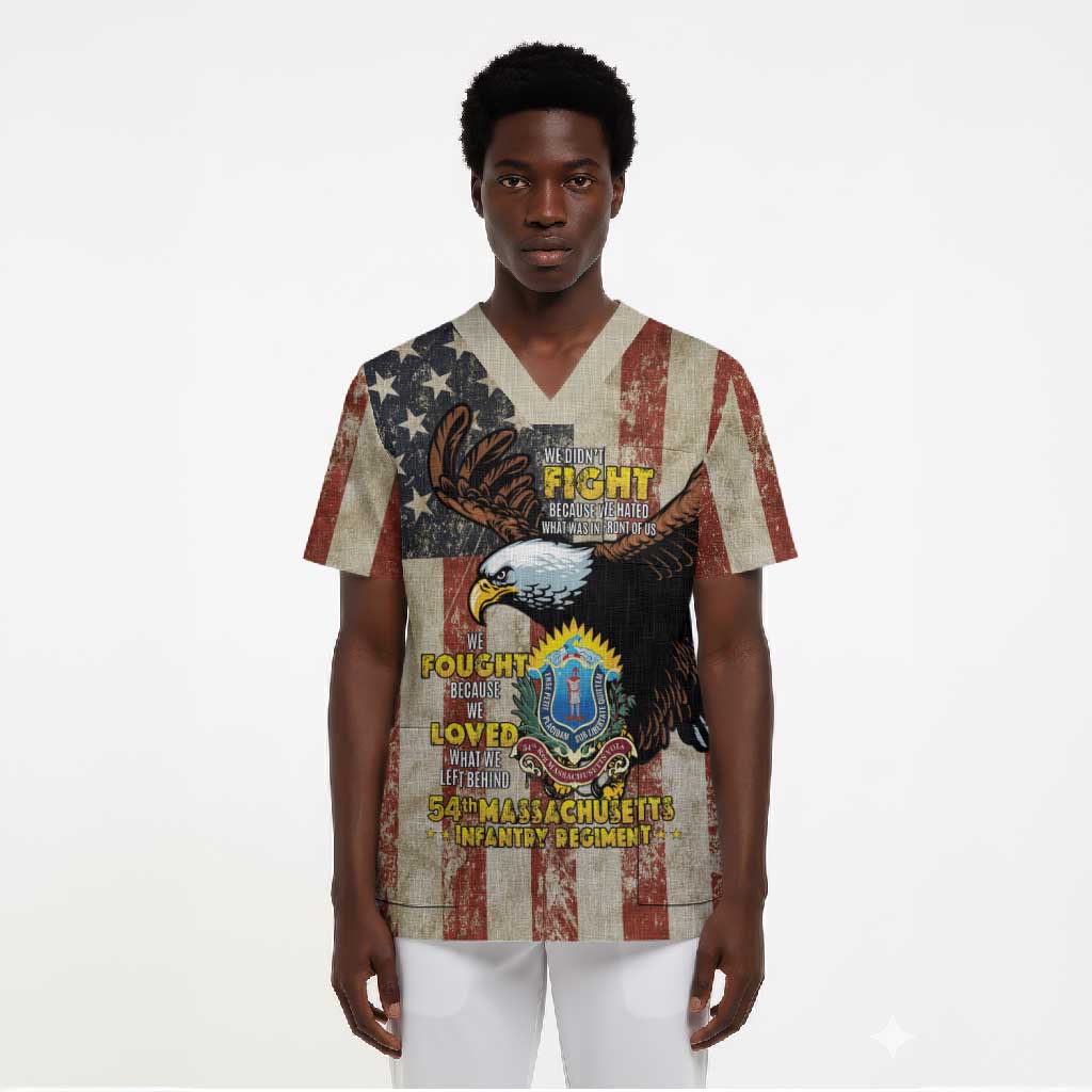 54th Massachusetts Infantry Regiment Scrub Top American Eagle - Wonder Print Shop