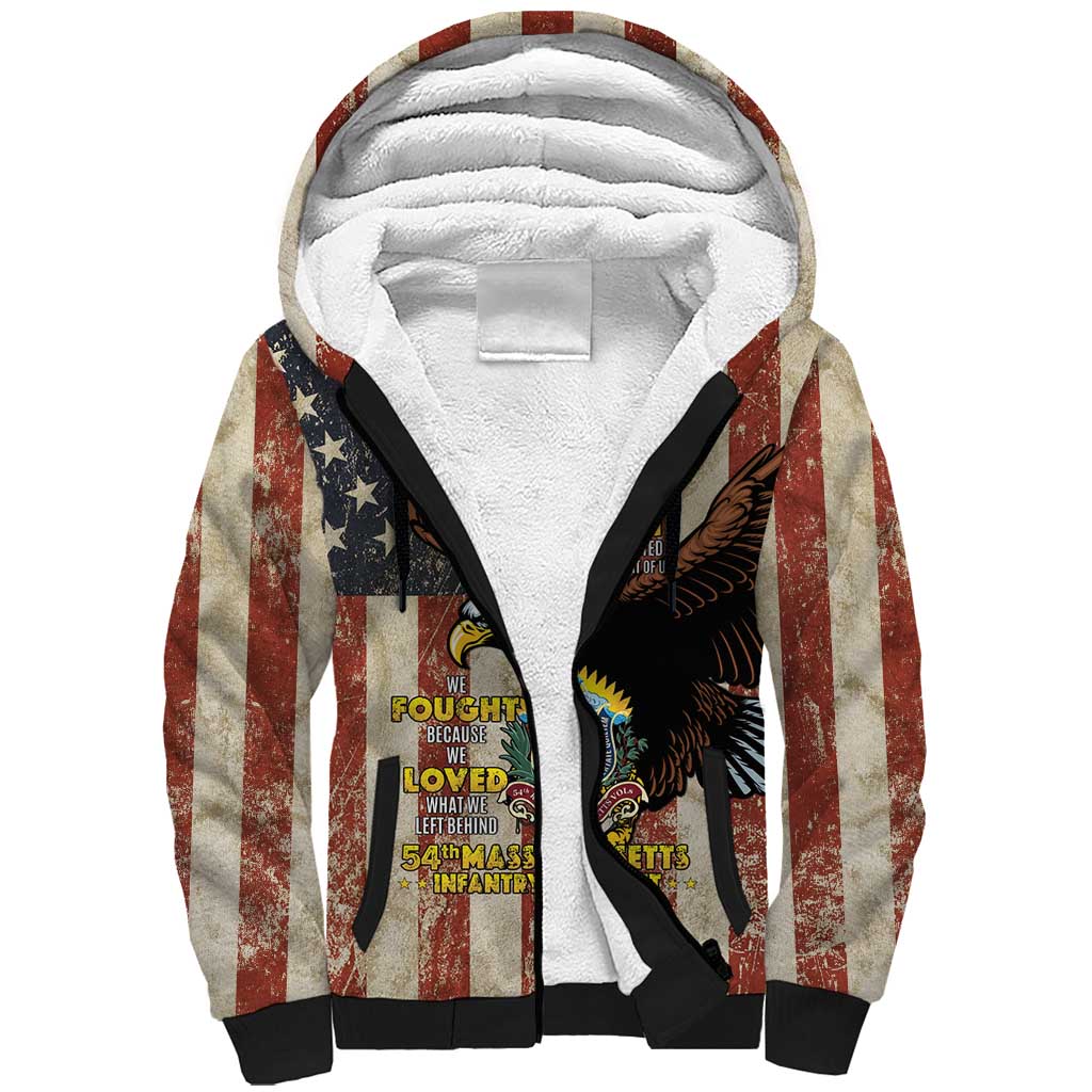 54th Massachusetts Infantry Regiment Sherpa Hoodie American Eagle - Wonder Print Shop