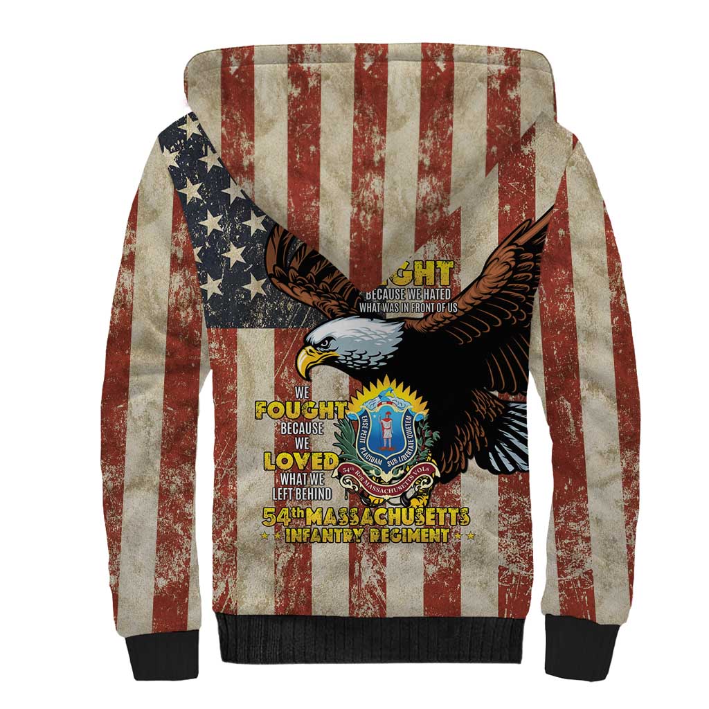 54th Massachusetts Infantry Regiment Sherpa Hoodie American Eagle - Wonder Print Shop