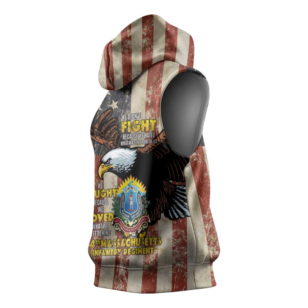 54th Massachusetts Infantry Regiment Sleeveless Hoodie American Eagle - Wonder Print Shop