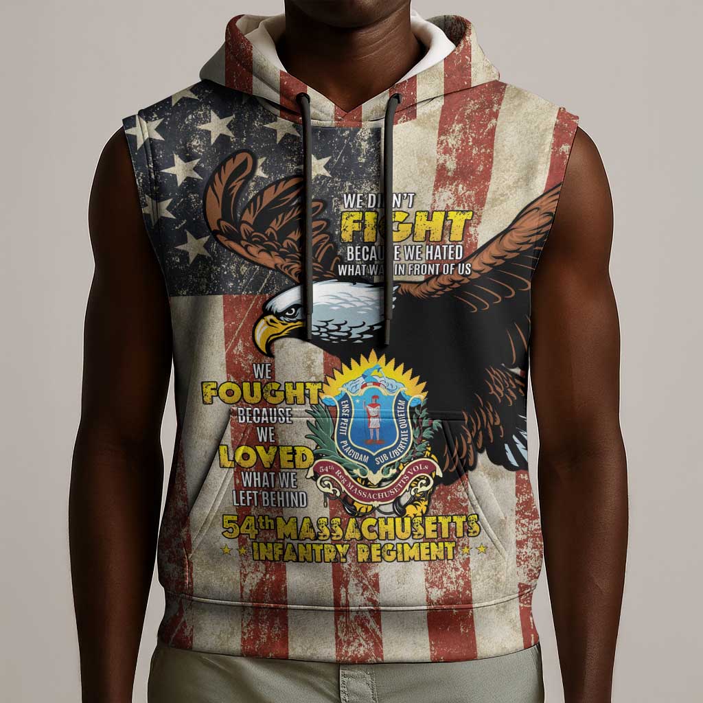 54th Massachusetts Infantry Regiment Sleeveless Hoodie American Eagle - Wonder Print Shop