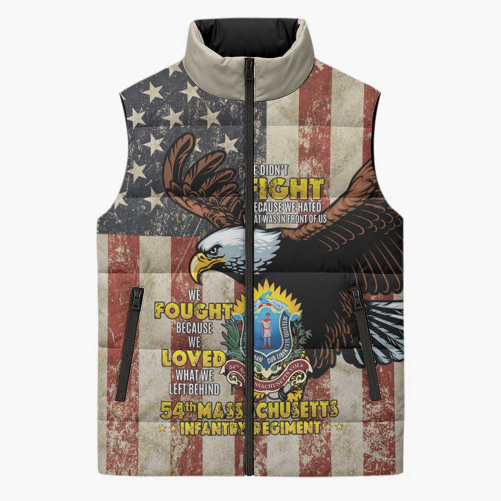54th Massachusetts Infantry Regiment Sleeveless Puffer Jacket American Eagle - Wonder Print Shop