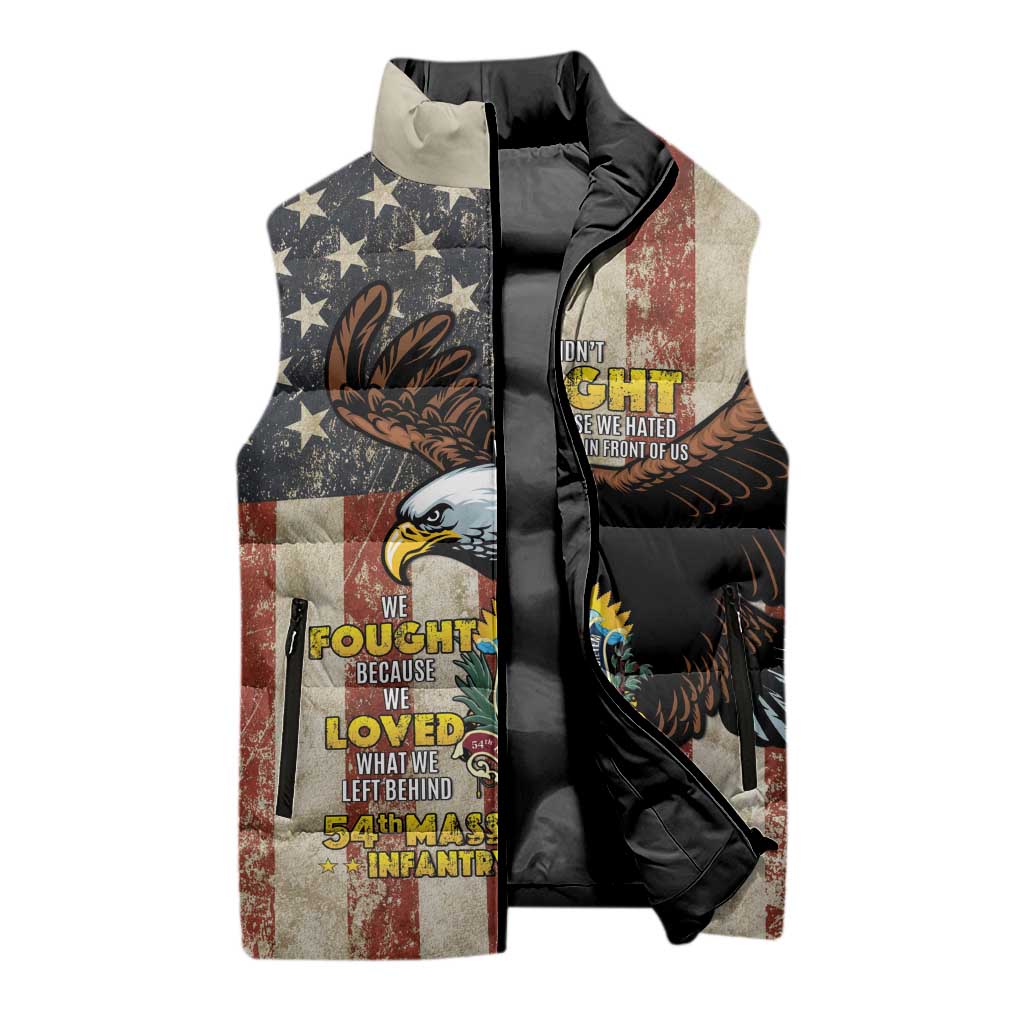 54th Massachusetts Infantry Regiment Sleeveless Puffer Jacket American Eagle - Wonder Print Shop