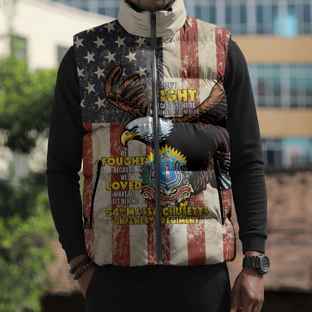 54th Massachusetts Infantry Regiment Sleeveless Puffer Jacket American Eagle - Wonder Print Shop