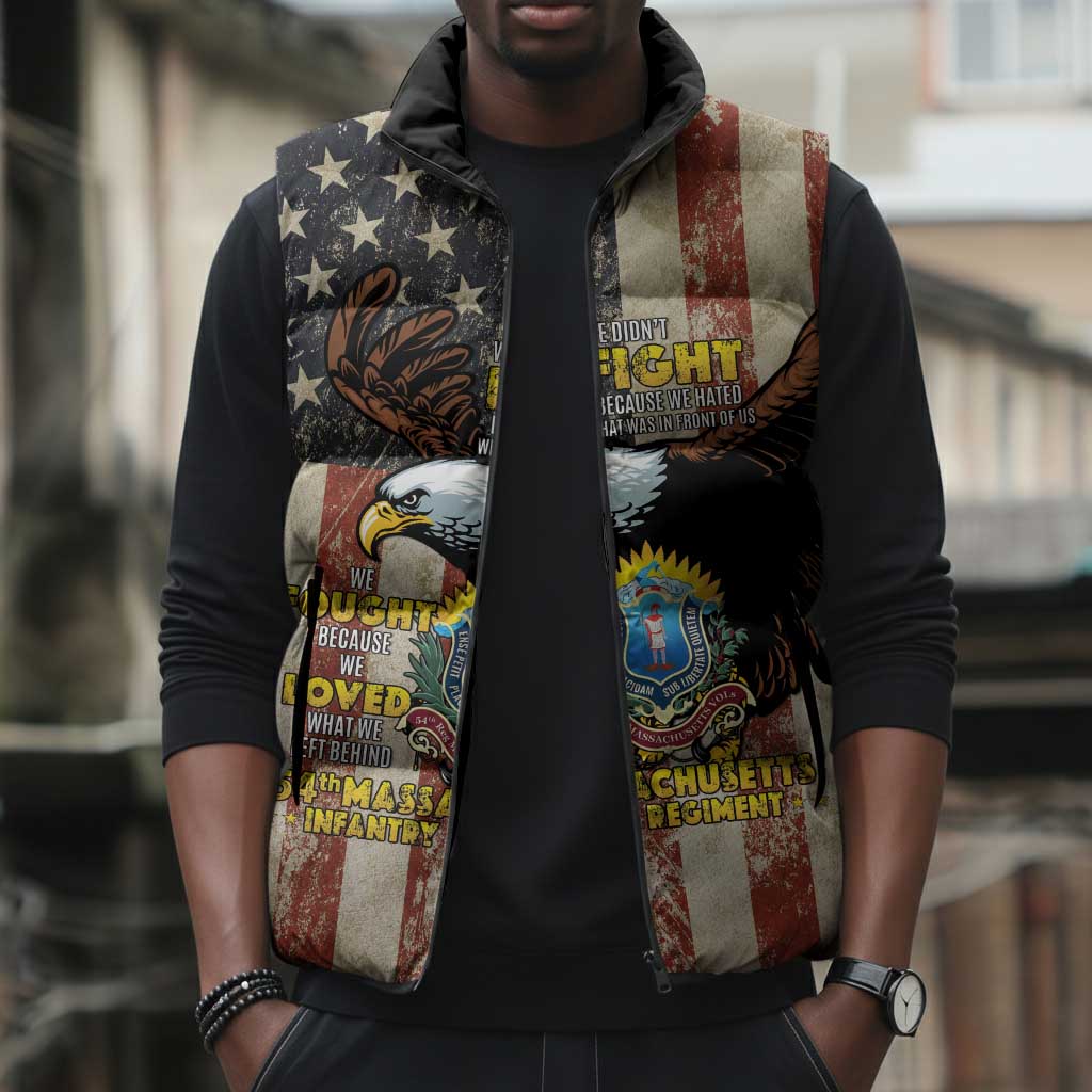 54th Massachusetts Infantry Regiment Sleeveless Puffer Jacket American Eagle - Wonder Print Shop