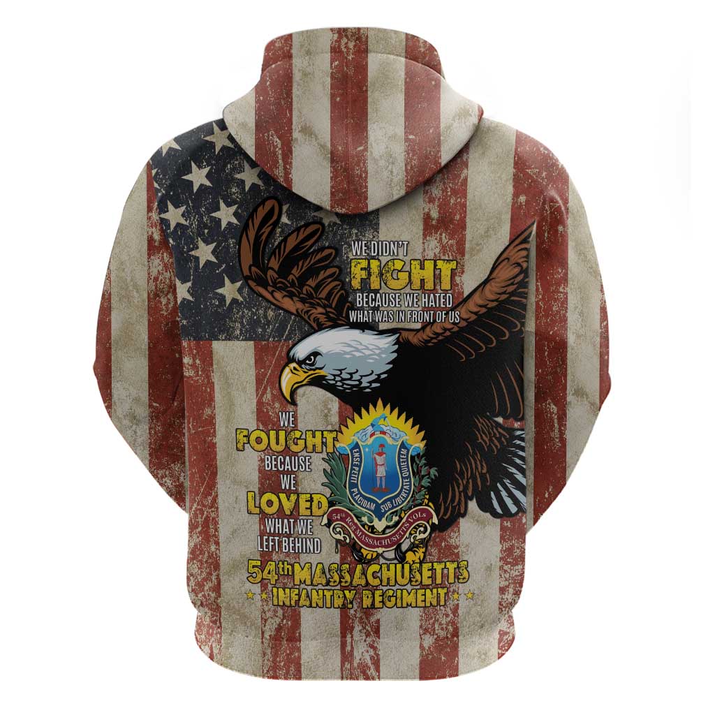 54th Massachusetts Infantry Regiment Zip Hoodie American Eagle - Wonder Print Shop