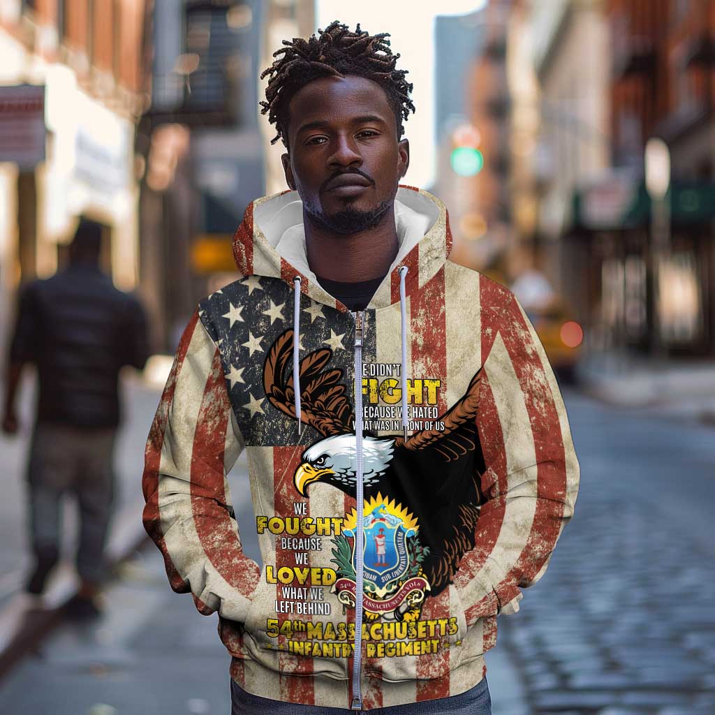 54th Massachusetts Infantry Regiment Zip Hoodie American Eagle - Wonder Print Shop