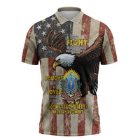 54th Massachusetts Infantry Regiment Zipper Polo Shirt American Eagle - Wonder Print Shop