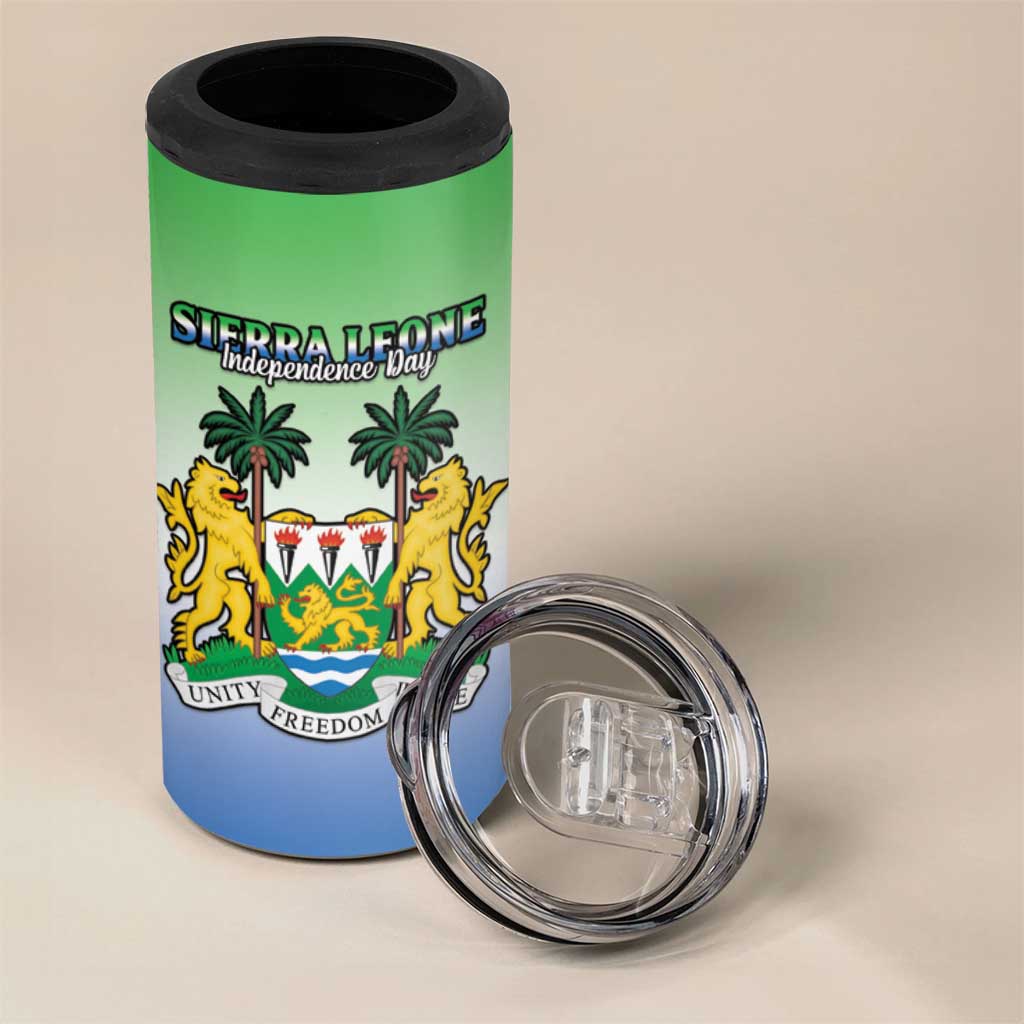 Personalised Sierra Leone 4 in 1 Can Cooler Tumbler Happy Independence Day