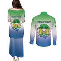 Personalised Sierra Leone Couples Matching Puletasi and Long Sleeve Button Shirt Happy Independence Day