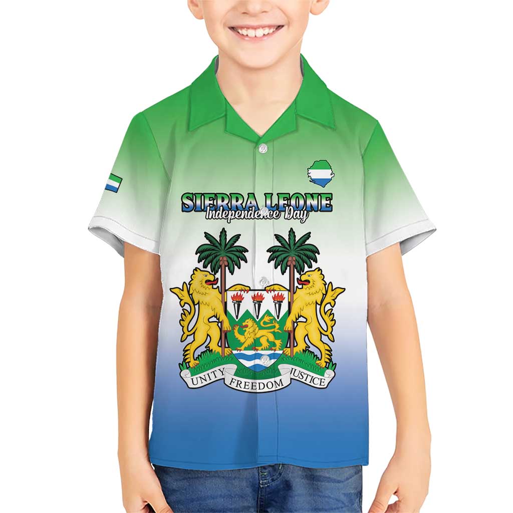 Personalised Sierra Leone Family Matching Short Sleeve Bodycon Dress and Hawaiian Shirt Happy Independence Day