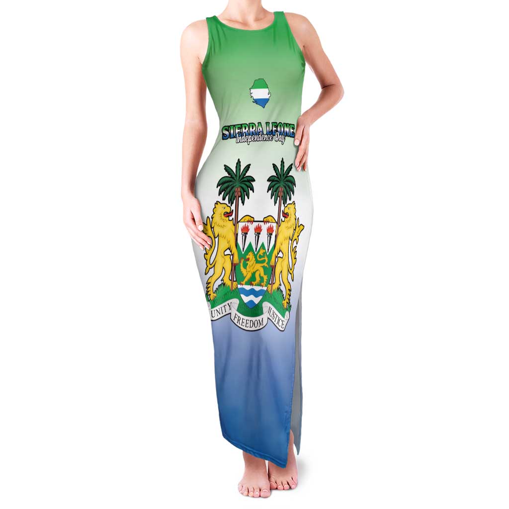 Personalised Sierra Leone Family Matching Tank Maxi Dress and Hawaiian Shirt Happy Independence Day