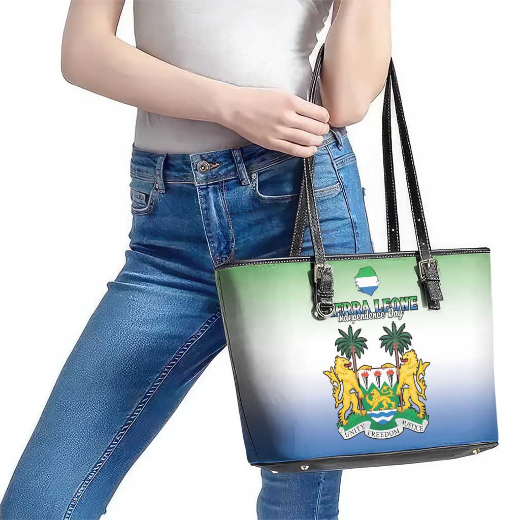 Sierra Leone Leather Tote Bag Happy Independence Day