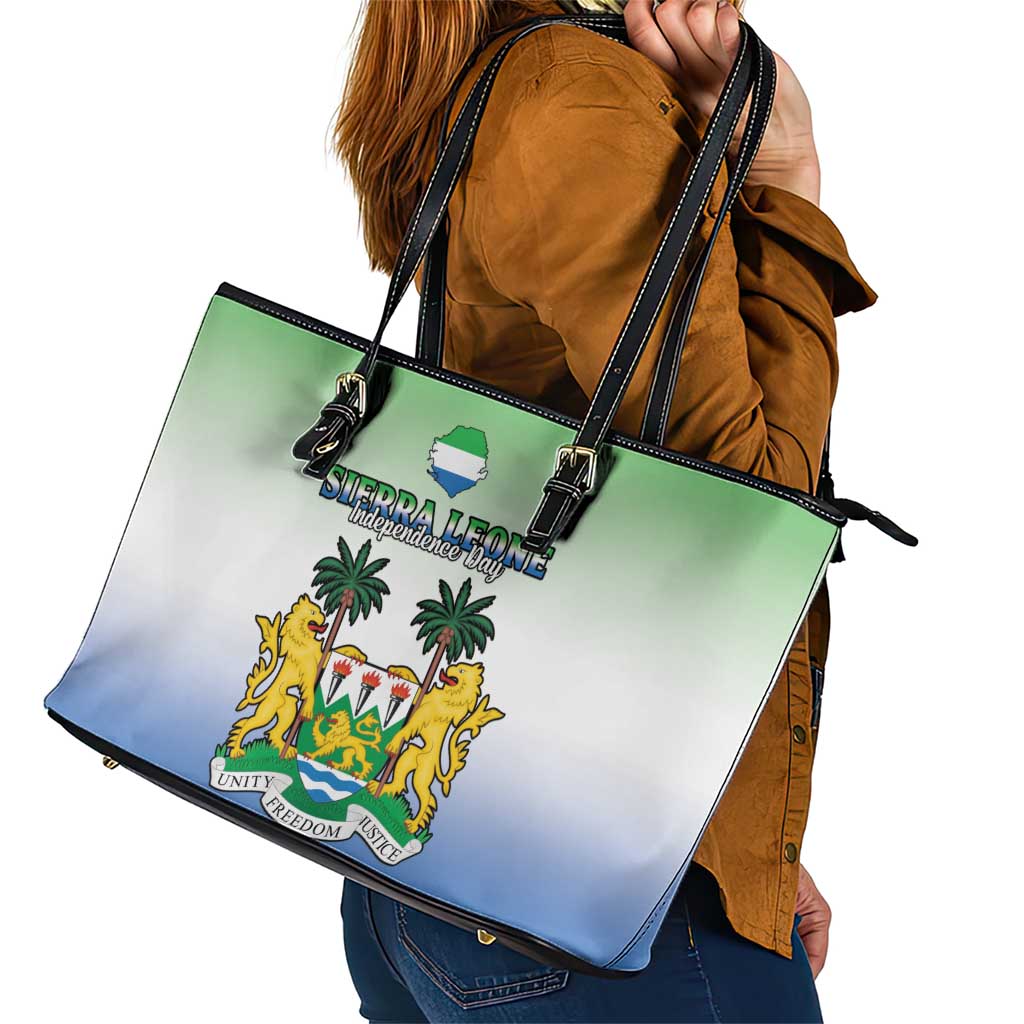Sierra Leone Leather Tote Bag Happy Independence Day