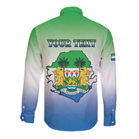 Personalised Sierra Leone Long Sleeve Button Shirt Happy Independence Day