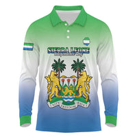 Personalised Sierra Leone Long Sleeve Polo Shirt Happy Independence Day