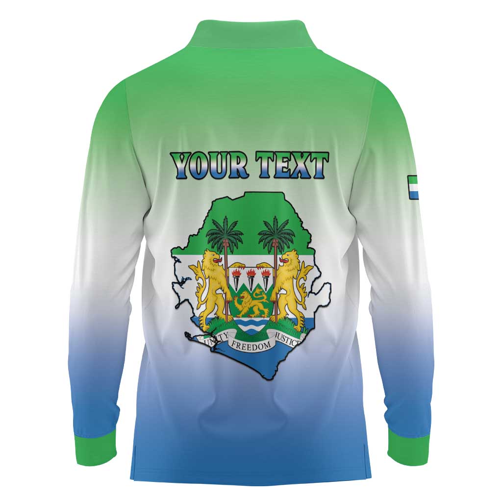 Personalised Sierra Leone Long Sleeve Polo Shirt Happy Independence Day