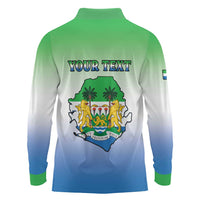 Personalised Sierra Leone Long Sleeve Polo Shirt Happy Independence Day