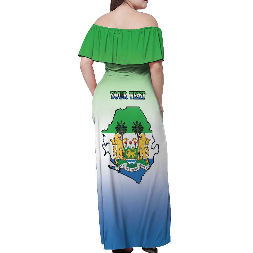 Personalised Sierra Leone Off Shoulder Maxi Dress Happy Independence Day