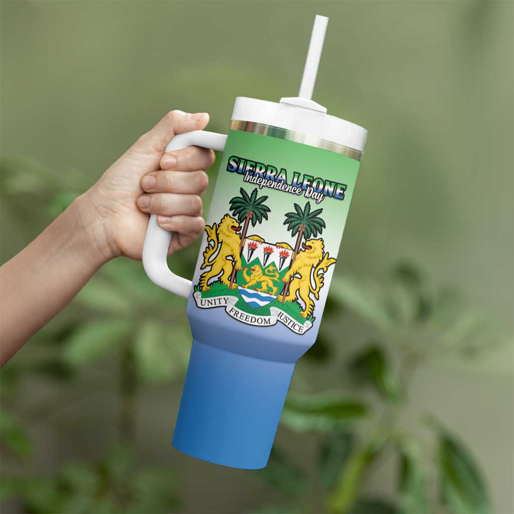 Personalised Sierra Leone Tumbler With Handle Happy Independence Day