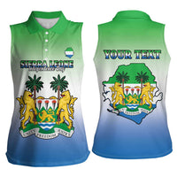 Personalised Sierra Leone Women Sleeveless Polo Shirt Happy Independence Day